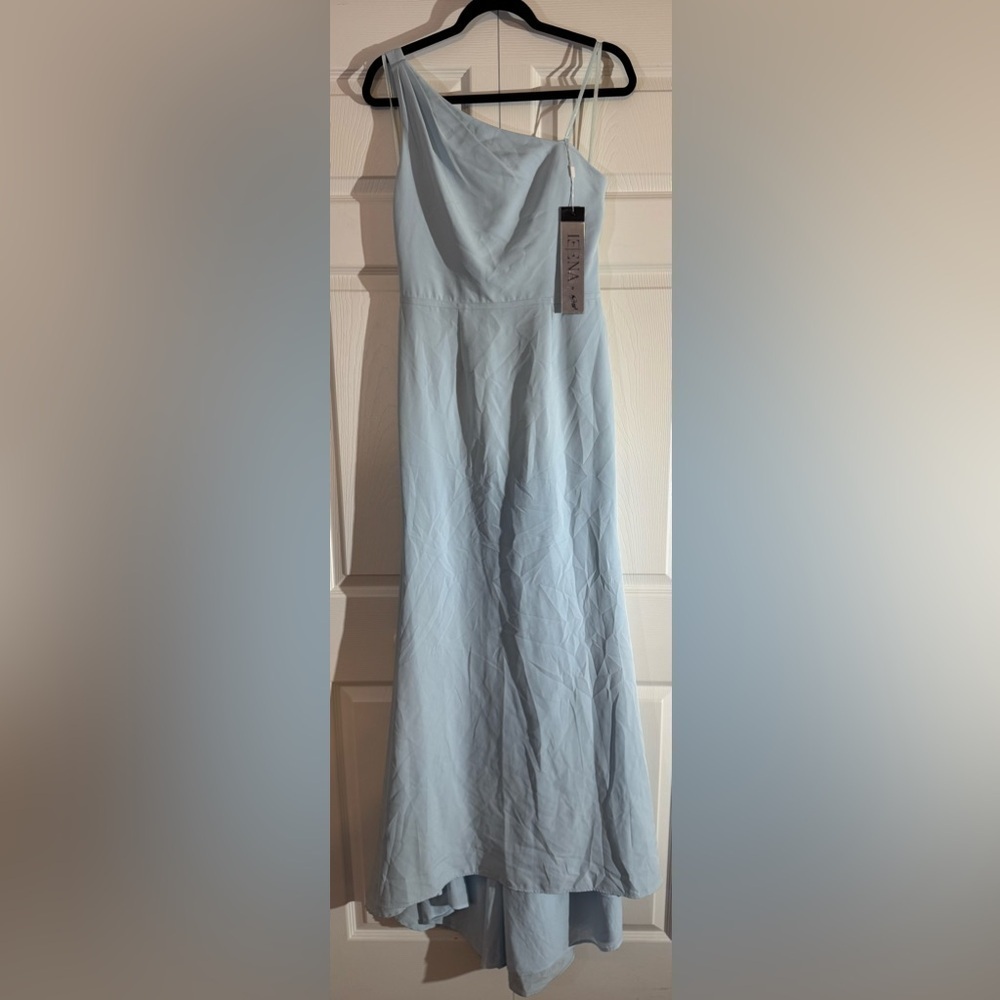 One-Shoulder Straight Maxi Dress by Mac Duggal NWT Style 26266 - Picture 4 of 7